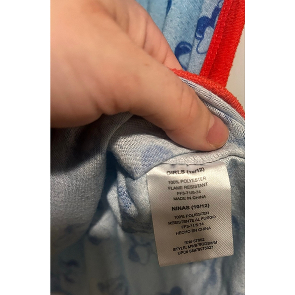 Disney “Minnie Mouse” Kid’s One-piece Pajama Dress Sz. 10/12-Used - Picture 4 of 7